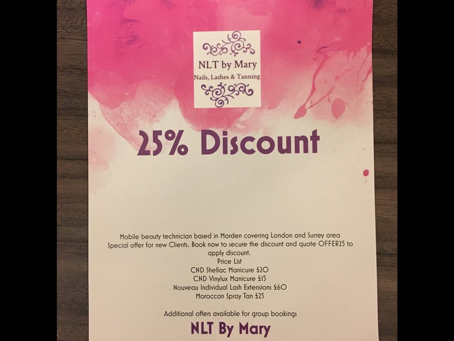 <p>25% discount for new customers </p>