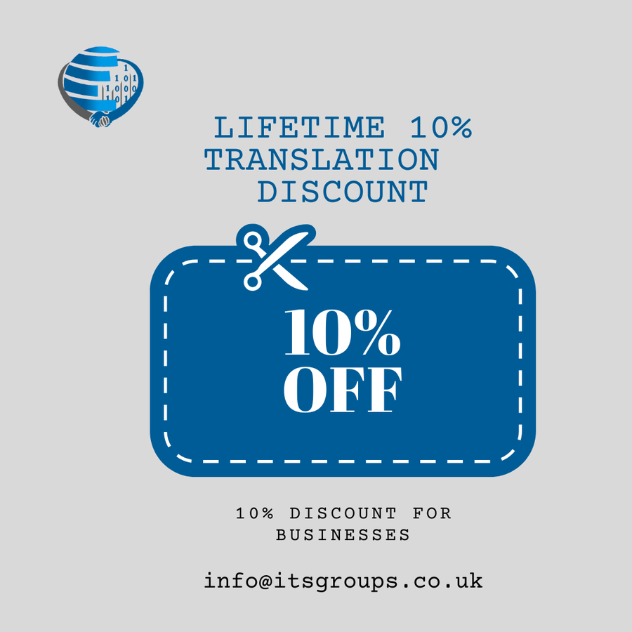 <p>10% Lifetime Translation Discount for our Business clients</p>