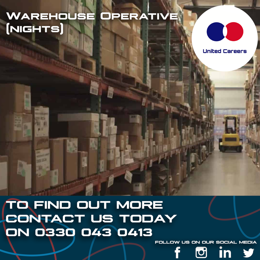 <p>Warehouse Operative (Nights) required!</p>